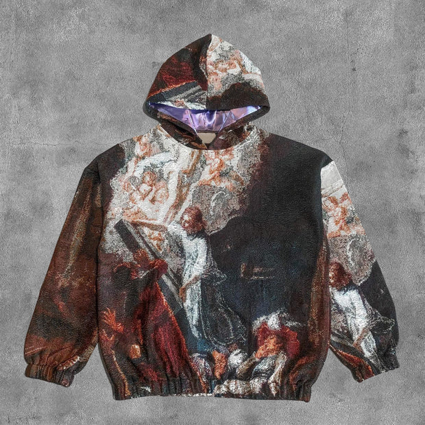 Resurrection Print Long Sleeve Tapestry Hoodies