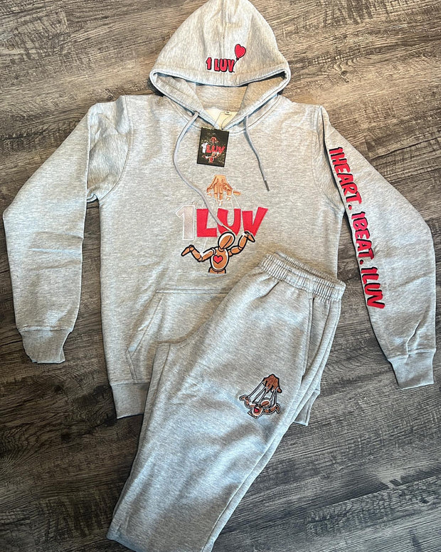 Stylish casual preppy graphic print hoodie set
