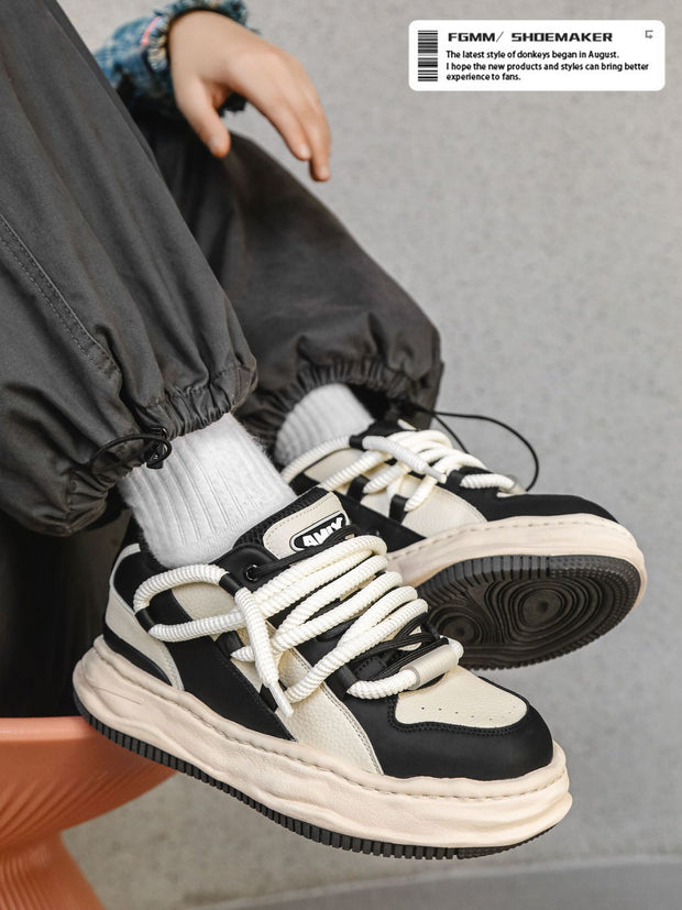 Heightening and dissolving sneakers with dreadlocks