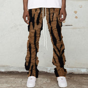 Leopard print retro plush fashionable casual trousers