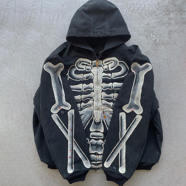 Street Print Zip Hoodie Jacket