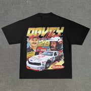 Casual personalized round neck racing print T-shirt