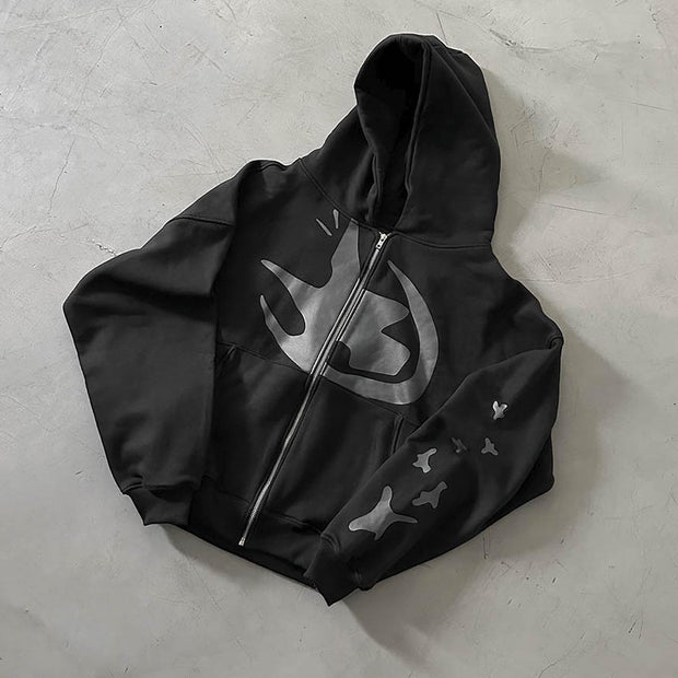 Bright Starry Sky Casual Street Zip Hoodie