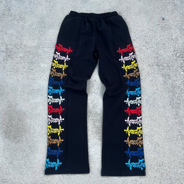 Casual patchwork printed trousers