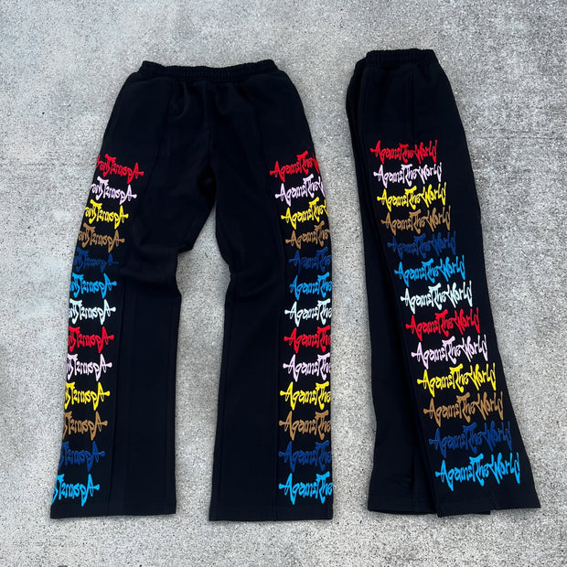 Casual patchwork printed trousers