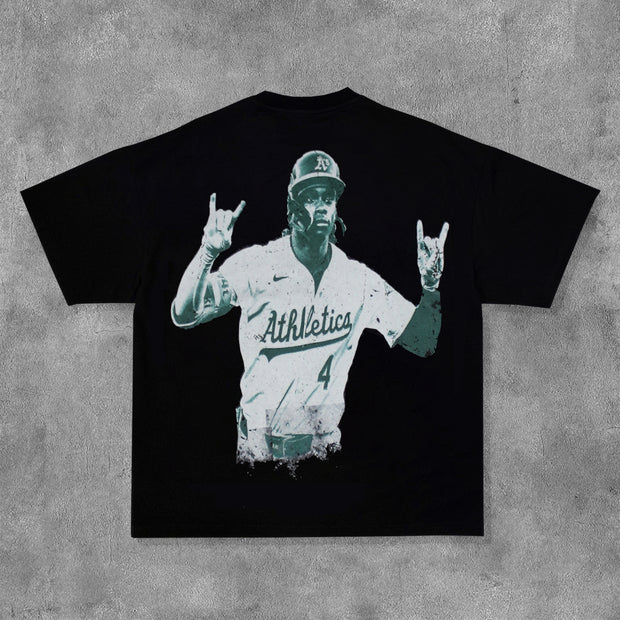 No.4 Player Print Short Sleeve T-Shirt