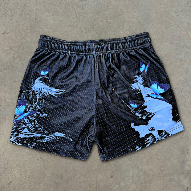 Samurai Print Mesh Shorts