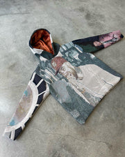 retro casual tapestry hoodie