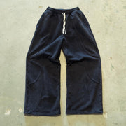 Personalized casual stitching solid color wide-leg pants