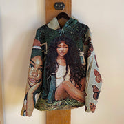 Print Long Sleeve Tapestry Hoodies