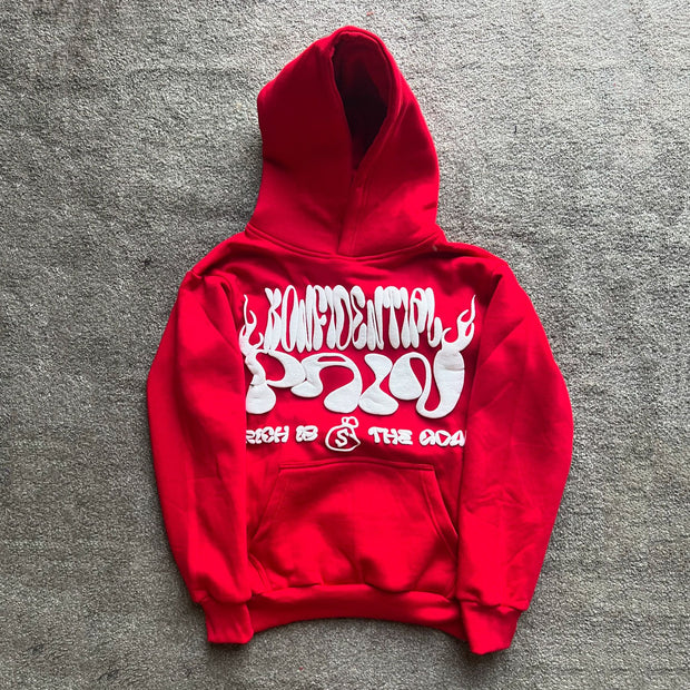 Casual Street Retro Print Hoodie