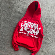 Casual Street Retro Print Hoodie