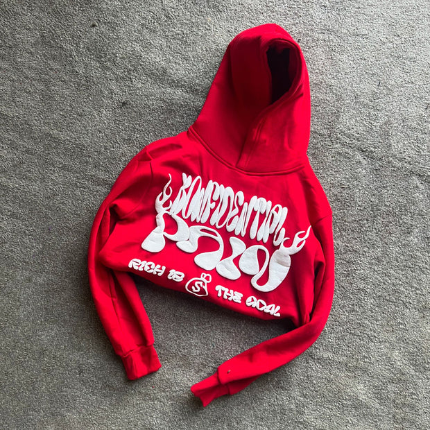 Casual Street Retro Print Hoodie