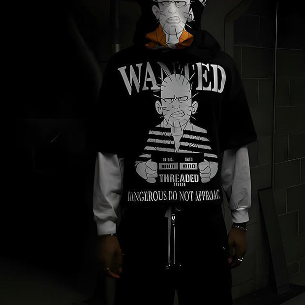 Prison Break Casual Street Fake Two-Piece Long Sleeve T-Shirt