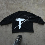 Prison Break Casual Street Fake Two-Piece Long Sleeve T-Shirt