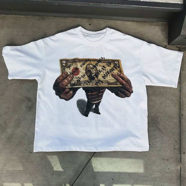 Casual Money Print Short Sleeve T-Shirt