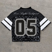 Bison casual street retro mesh jersey