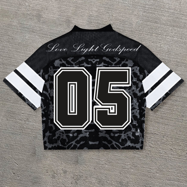 Bison casual street retro mesh jersey