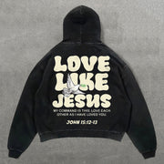 Love Like Jesus Print Long Sleeve Hoodies