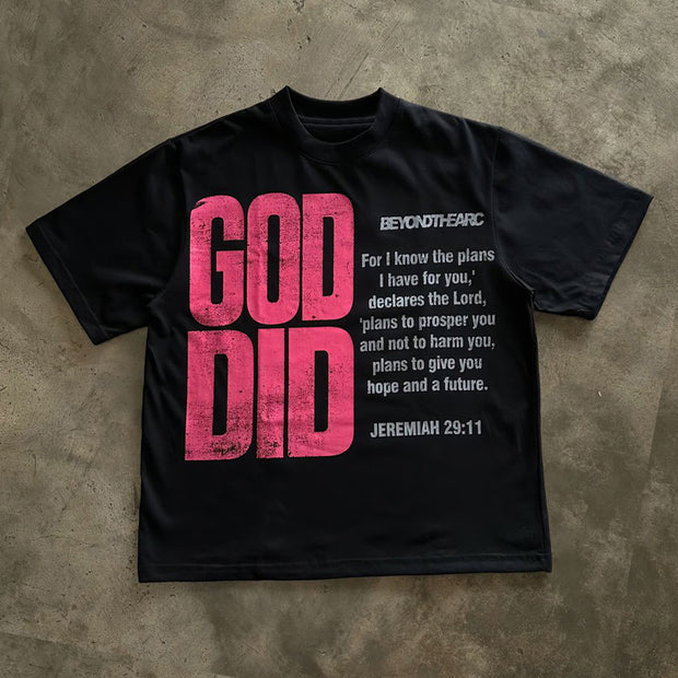 Fashion God Did Print Short Sleeve T-Shirt
