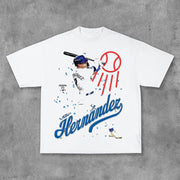No.8 Sports Player Print Short Sleeve T-Shirt