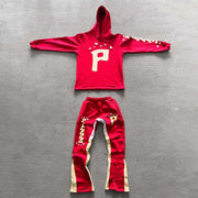 Personalized letter heart pattern hoodie set