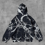 Crown of Thorns Print Long Sleeve Tapestry Hoodies