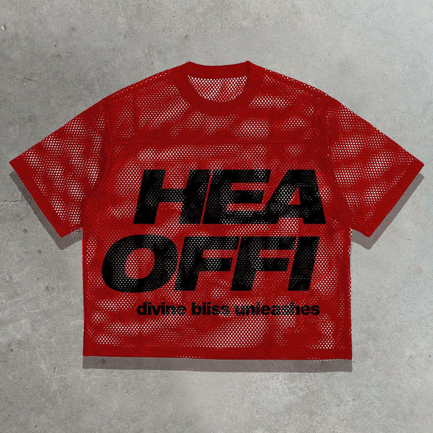 Holy Light Casual Street Retro Mesh Splicing Jersey