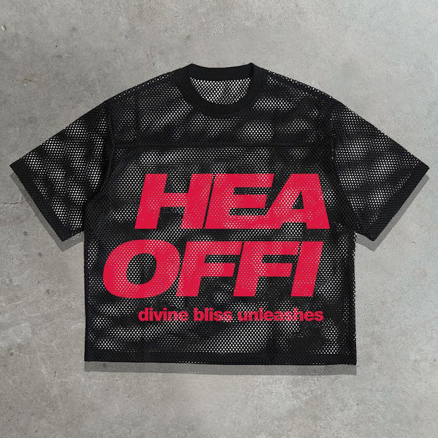Holy Light Casual Street Retro Mesh Splicing Jersey