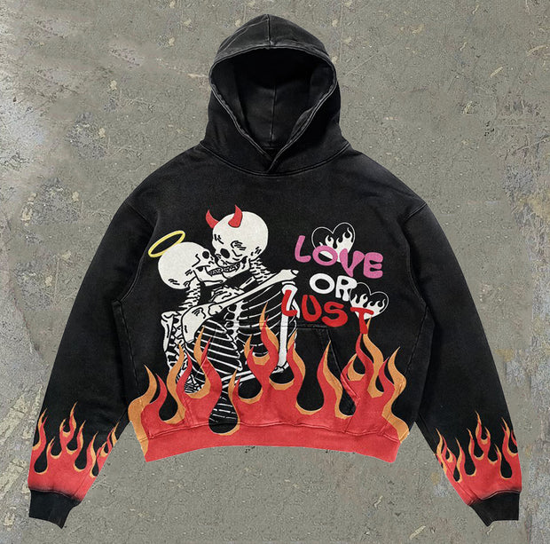 Love &amp; Lust Print Casual Street Hoodie