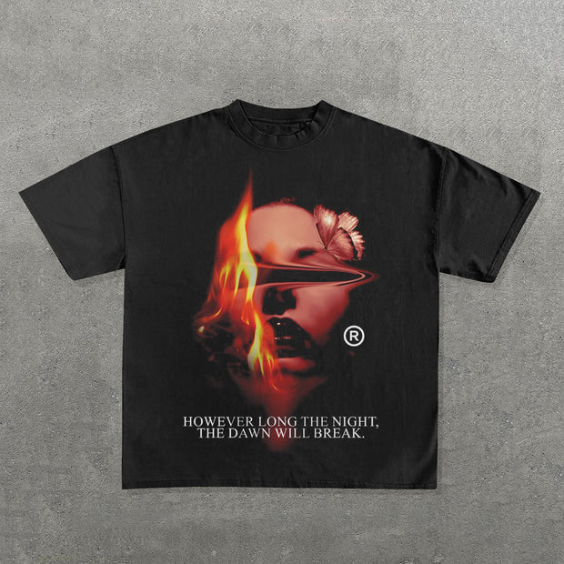 However Long The Night The Dawn Will Break Print Short Sleeve T-Shirt