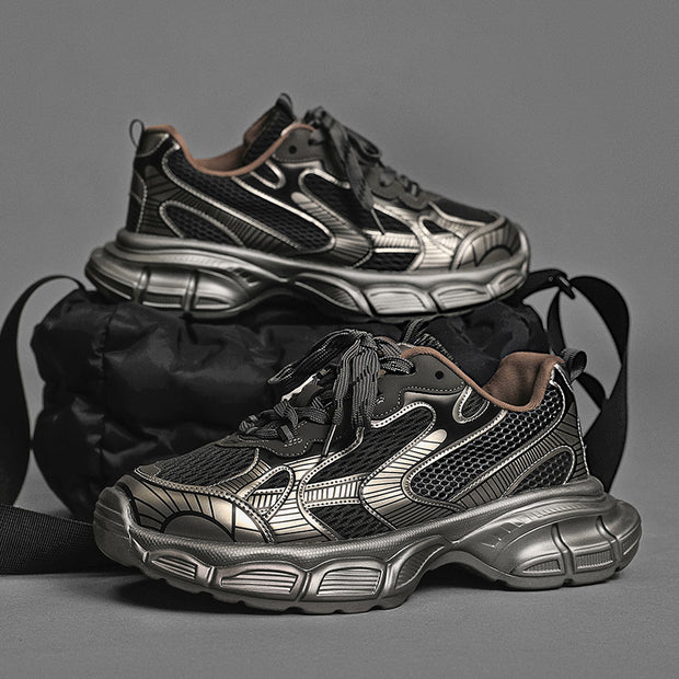 Metal Platform Colorblock Dad Shoes