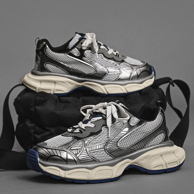 Metal Platform Colorblock Dad Shoes
