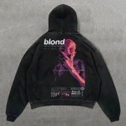 Singer-songwriter Blonde Print Long Sleeve Hoodies