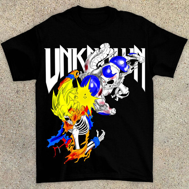 Casual College Style Anime Print T-shirt