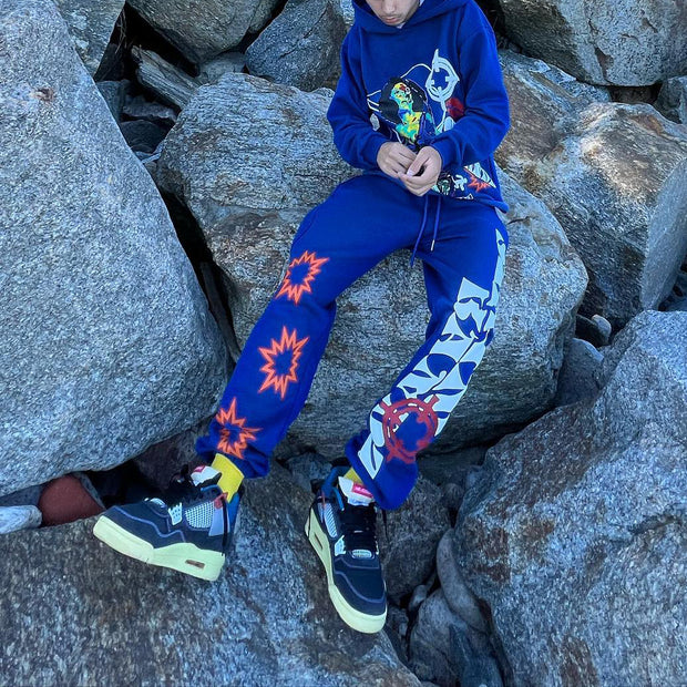 Personalized Fashion Print Loose Sweatshirt Set