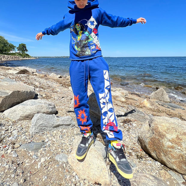 Personalized Fashion Print Loose Sweatshirt Set