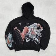 Retro Trendy Hip Hop Printed Hoodie