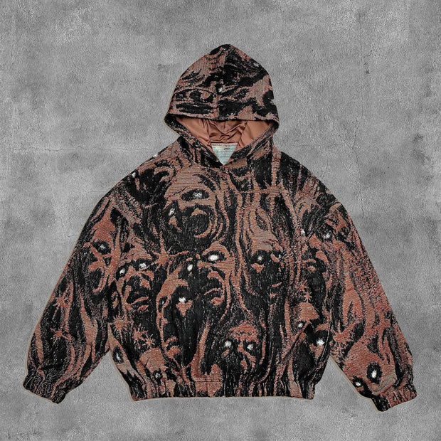 Lost Souls Print Long Sleeve Tapestry Hoodies