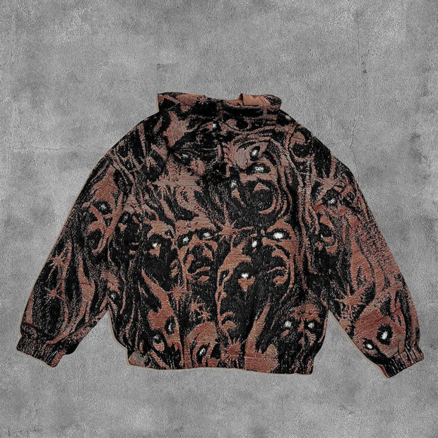 Lost Souls Print Long Sleeve Tapestry Hoodies