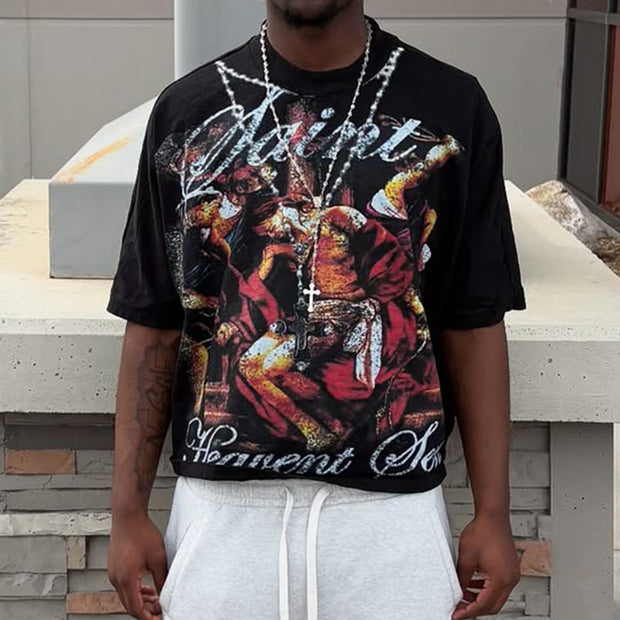 Saint Heaven Sent Print Short Sleeve T-Shirt