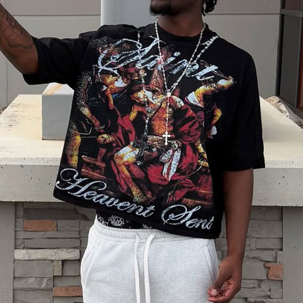 Saint Heaven Sent Print Short Sleeve T-Shirt