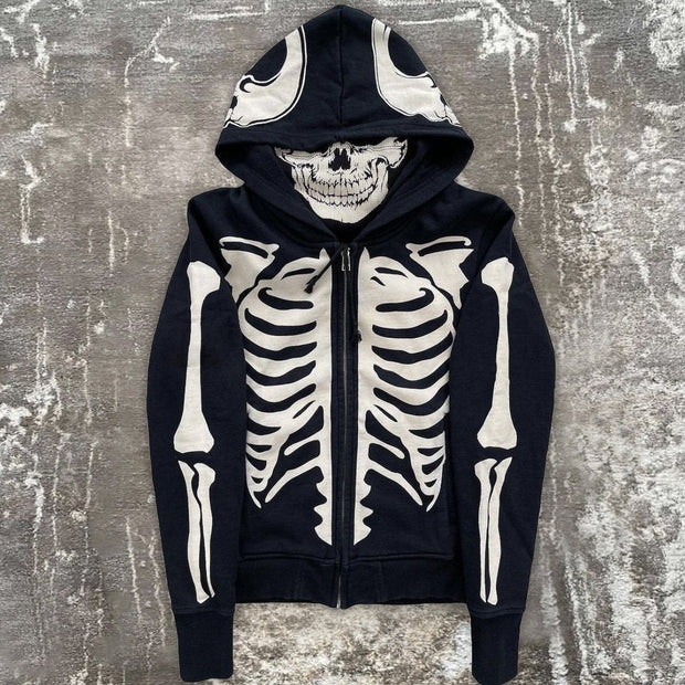 Personalized street style long-sleeved zipper hoodie printing men's