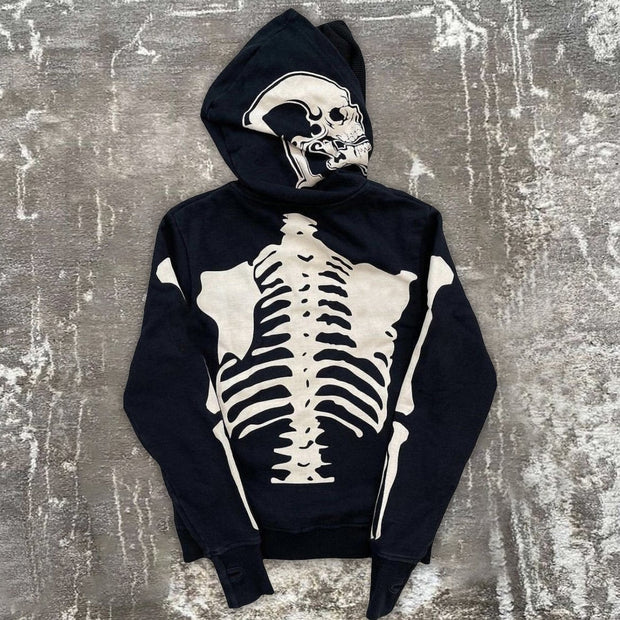 Personalized street style long-sleeved zipper hoodie printing men's