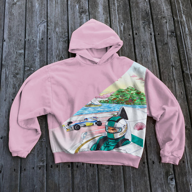 Colorblock retro artistic fashion hooded sweater