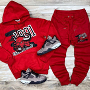 Bull Head Casual Printed Sweatshirt and Pants Set