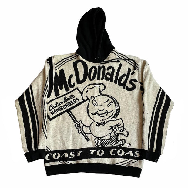 Street retro casual cartoon pattern hoodie