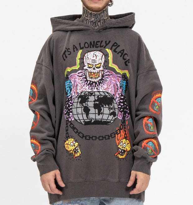 Retro skull casual sweatshirt