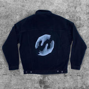 Tentacles of god and peace dove casual street denim jacket