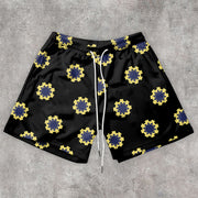 Comic print statement retro shorts